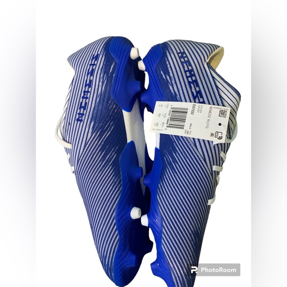 NWT Adidas Nemiziz 19.2 FG Soccer Cleats Color: White/ Royal Blue Men’s Size 12 - Picture 4 of 11